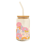 Can Glass w/ Lid + Straw