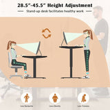 Black L-shaped Corner Desk for Sitting or Standing with Electric Lift