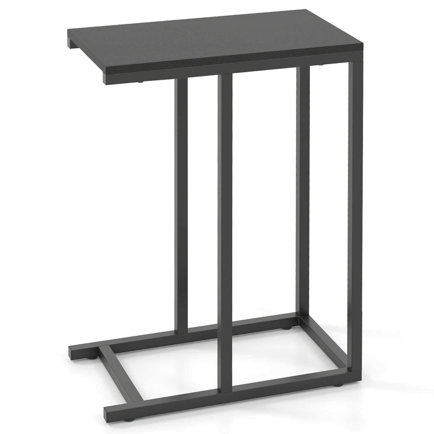 C-shaped End Table Slide Under Couch TV Tray for Coffee Laptop Tablet