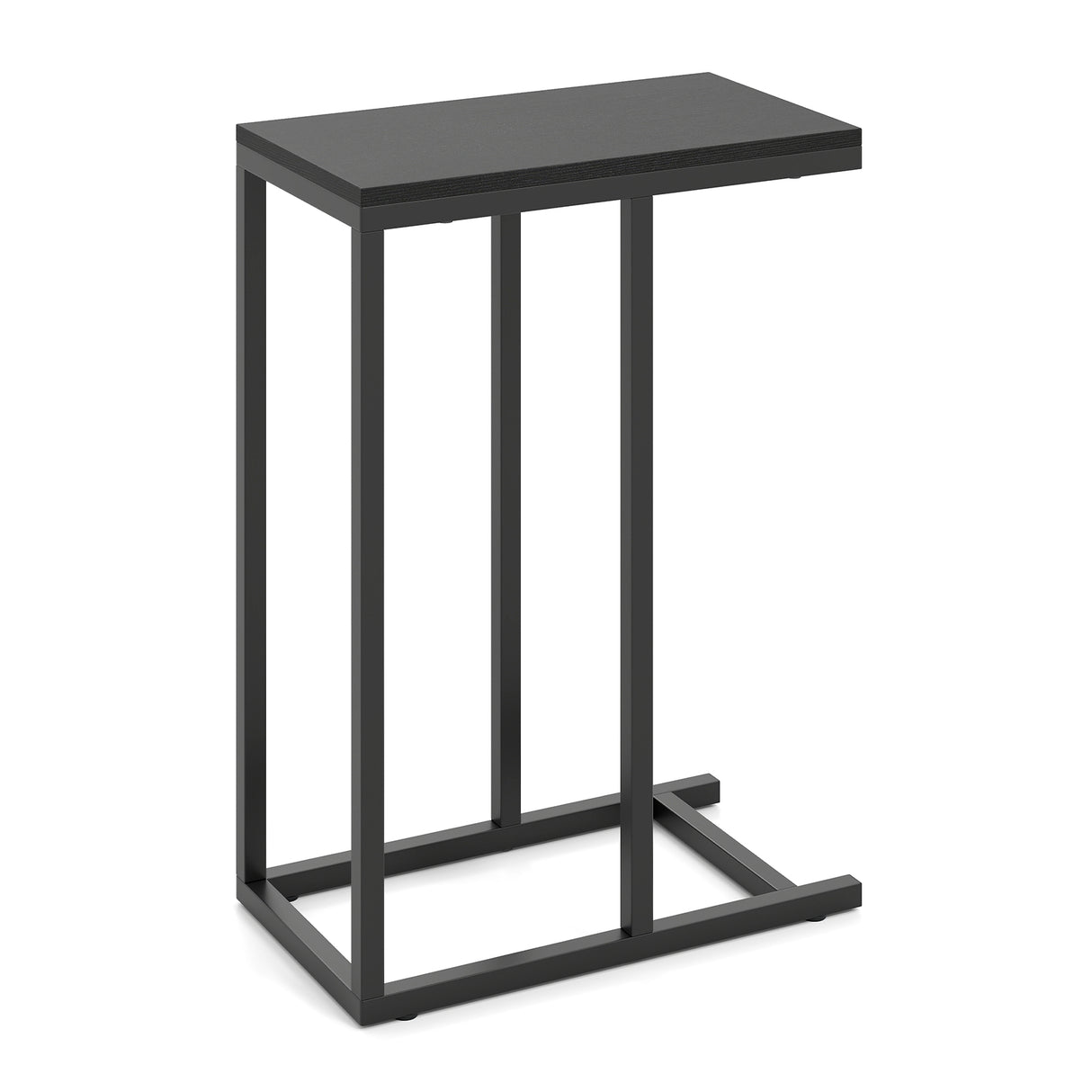 C-shaped Side Table with Heavy-duty Metal Frame