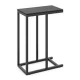 C-shaped Side Table with Heavy-duty Metal Frame
