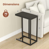 C-shaped Side Table with Heavy-duty Metal Frame