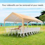 10 x 20 Feet Heavy-Duty Steel Portable Carport Car Canopy Shelter-Yellow