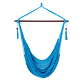Caribbean Hammock Chair with Metal Spreader Bar Woven Rope Swing