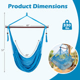 Caribbean Hammock Chair with Metal Spreader Bar Woven Rope Swing