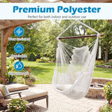 Caribbean Hammock Chair with Metal Spreader Bar Woven Rope Swing