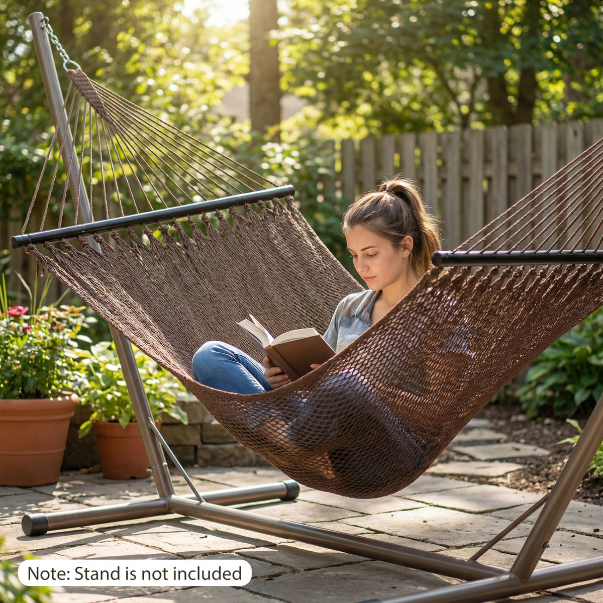 Caribbean Hammock with Spreader Bar for Patio Poolside