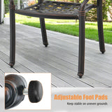Set of 2 Cast Aluminum Patio Chairs with Armrests