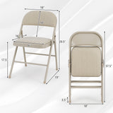 Foldable Chair Set of 6 with Padded Seat Seat and Fabric Covered Backrest-Set of 6