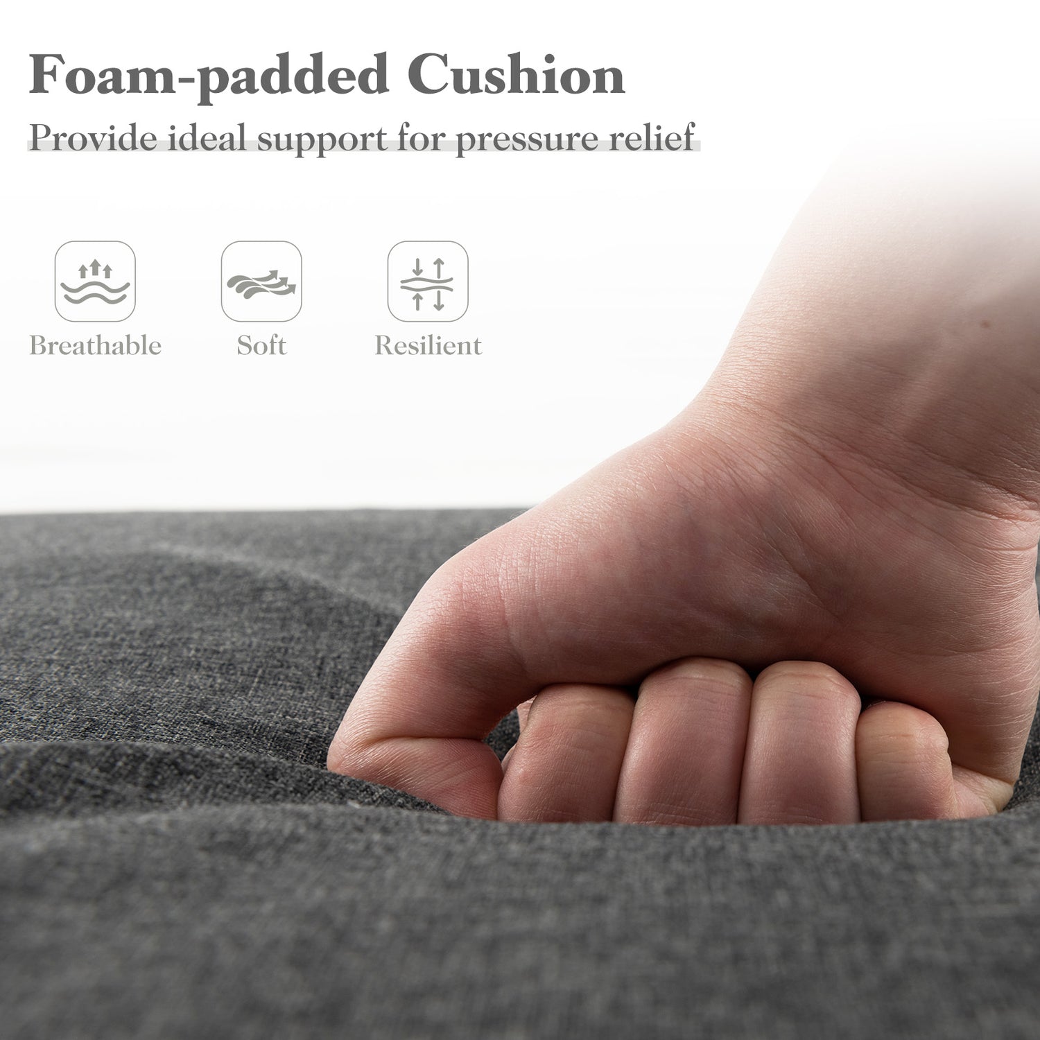 Outdoor Chaise Lounge Cushion Patio Furniture Folding Pad with Fixing Straps