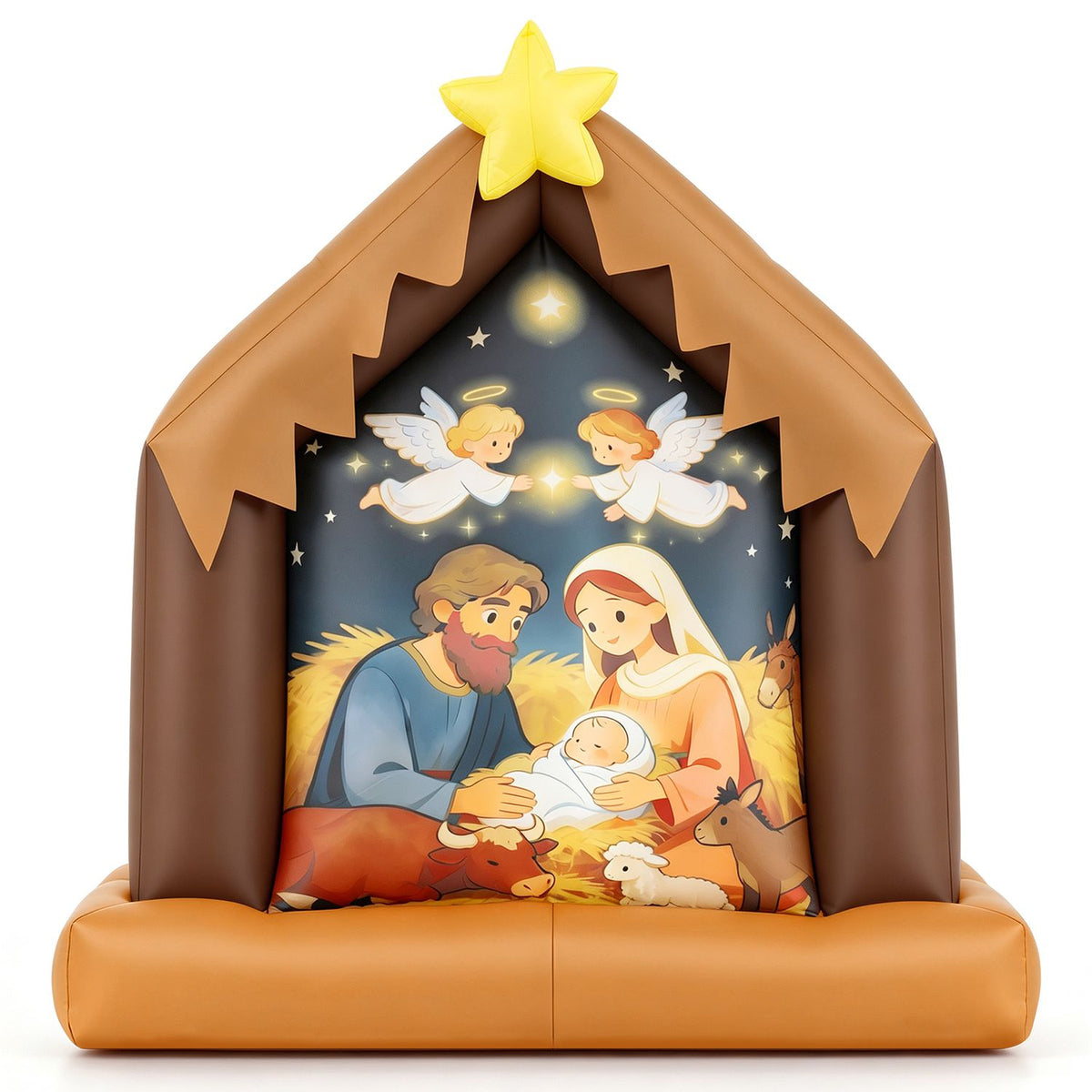 Christmas Inflatable Nativity Scene with Built-in Lights for Holiday Decor