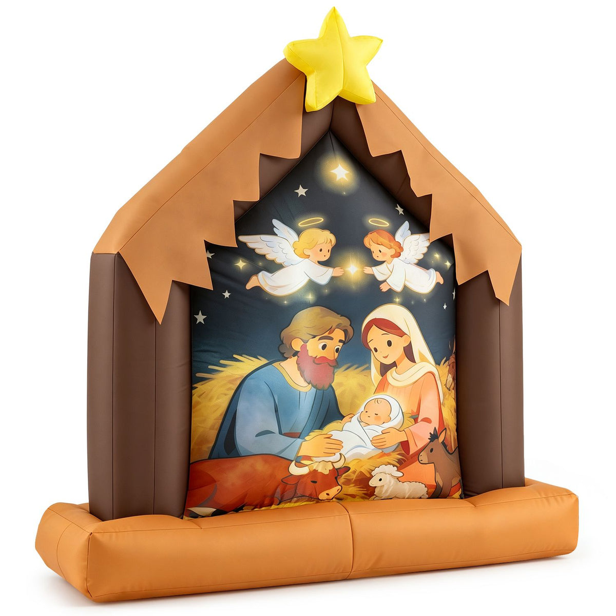 Christmas Inflatable Nativity Scene with Built-in Lights for Holiday Decor