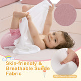 9-Piece Climb and Crawl Foam and Floor Playset with Breathable Suede Fabric