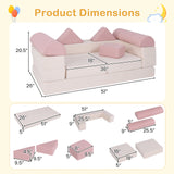 9-Piece Climb and Crawl Foam and Floor Playset with Breathable Suede Fabric