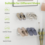 Closet Shelves Wall Mounted Set of 2 Metal Wire Shoe Racks