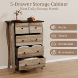 Closet Storage Organizer with 5 Folding Fabric Drawers and Anti-tipping Kit