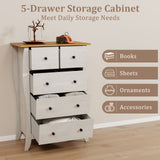Closet Storage Organizer with 5 Folding Fabric Drawers and Anti-tipping Kit