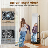Coat Rack with Full Length Mirror Freestanding Coat Tree with 3 Hooks