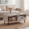 Coffee Table with Storage Rustic Rectangle Center Table