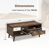 Coffee Table with Storage Rustic Rectangle Center Table
