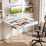 Compact Office Desk with Removable Monitor Shelf and Dual-use Drawer