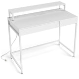 Compact Office Desk with Removable Monitor Shelf and Dual-use Drawer