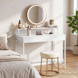 Compact Office Desk with Removable Monitor Shelf and Dual-use Drawer