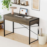 Computer Desk with 2 Drawers 44 Inch Home Office Desk with Metal Frame