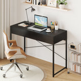Computer Desk with 2 Drawers 44 Inch Home Office Desk with Metal Frame