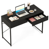 Computer Desk with 2 Drawers 44 Inch Home Office Desk with Metal Frame