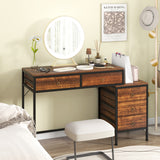 Computer Desk with 5 Drawers Home Office Desk with Side File Cabinet
