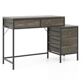 Computer Desk with 5 Drawers Home Office Desk with Side File Cabinet
