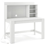 Modern Computer Desk with Hutch and Storage Shelves