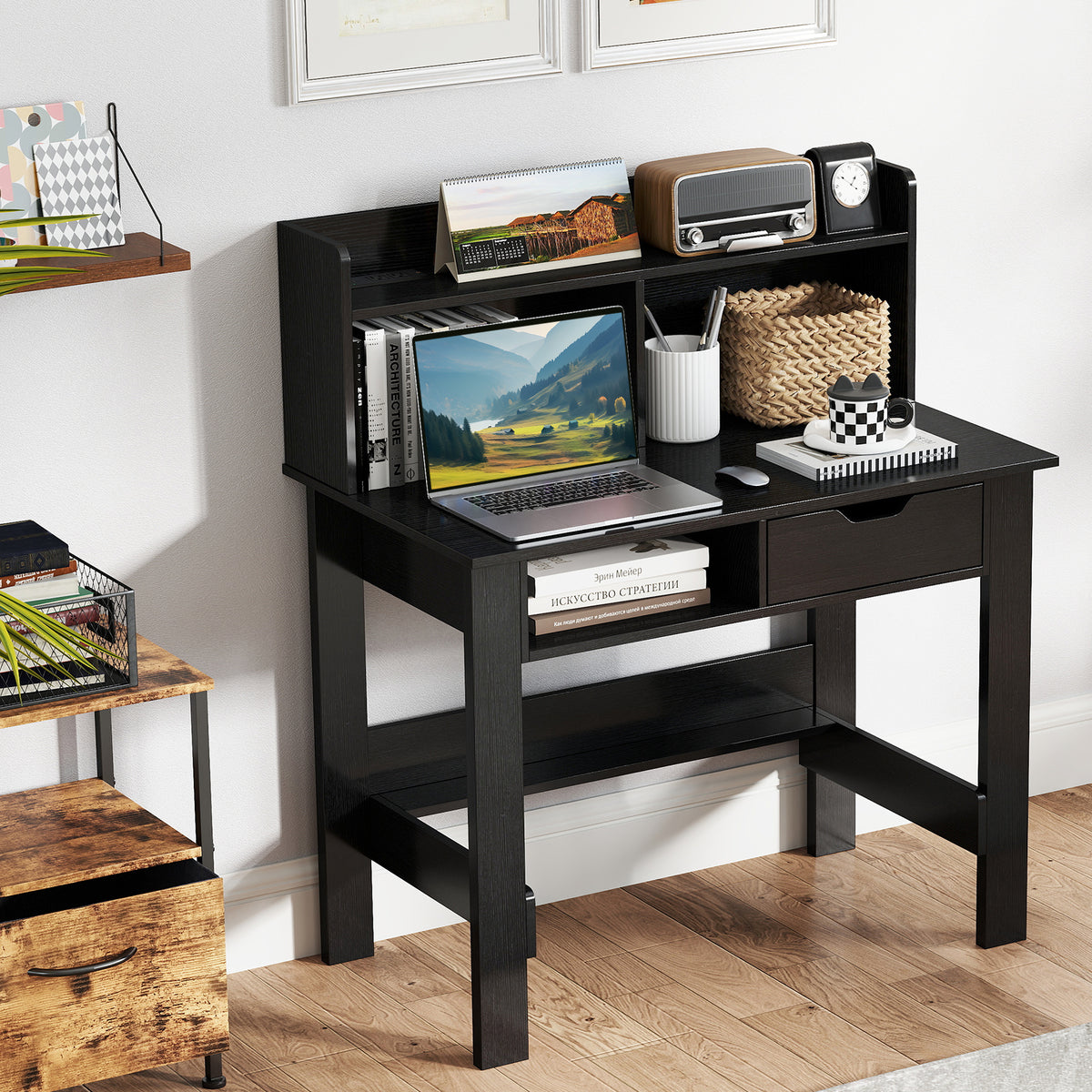 Computer Desk with Power Outlets USB Ports and Type-C-Black – Moogdesk