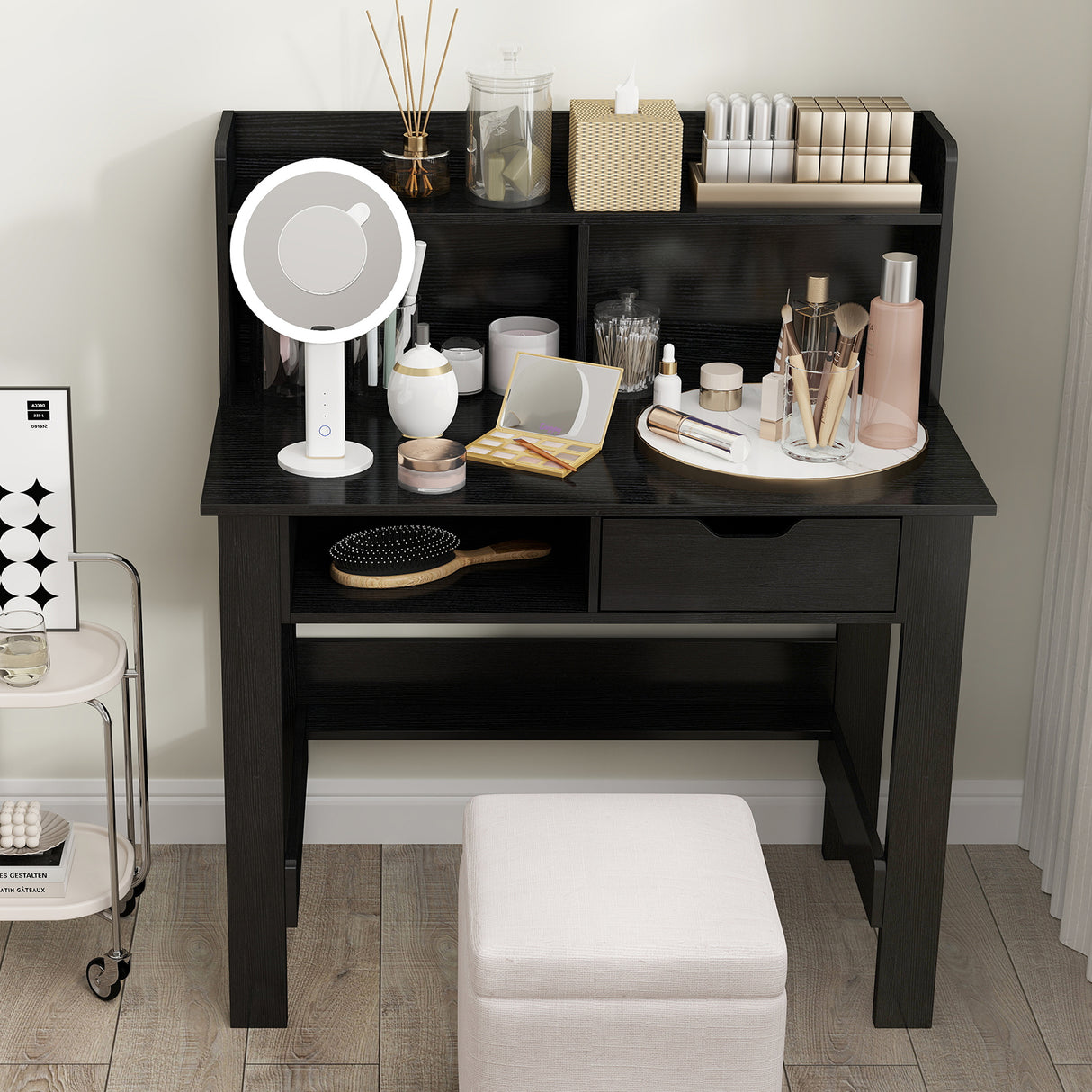 Computer Desk with Power Outlets USB Ports and Type-C-Black
