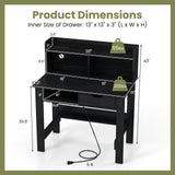 Computer Desk with Power Outlets USB Ports and Type-C-Black