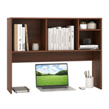 Computer Desktop Bookcase with 4 Cubbies and Open Back Compartment