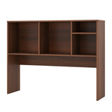 Computer Desktop Bookcase with 4 Cubbies and Open Back Compartment