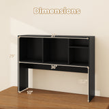 Computer Desktop Bookcase with 4 Cubbies and Open Back Compartment