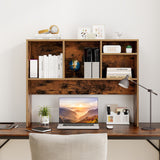 Computer Desktop Bookcase with 4 Cubbies and Open Back Compartment