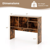 Computer Desktop Bookcase with 4 Cubbies and Open Back Compartment