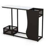 43.5 Inch Console Table with Plant Position and Faux Marble Top-Black