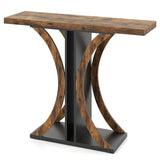 Console Table 39.5 Inch Rectangular Entryway Table with Geometric Frame