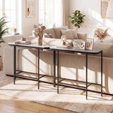 Console Table 44-Inch Entryway Table with Faux Marble Tabletop and Heavy-Duty Metal Frame
