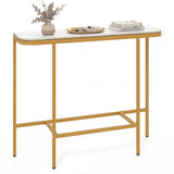 Console Table 44-Inch Entryway Table with Faux Marble Tabletop and Heavy-Duty Metal Frame