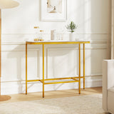 Console Table 44-Inch Entryway Table with Faux Marble Tabletop and Heavy-Duty Metal Frame