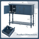 Console Table with 2 Drawers and 2 Door Cabinets and Bottom Storage Shelf