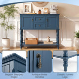 Console Table with 2 Drawers and 2 Door Cabinets and Bottom Storage Shelf