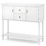Console Table with 2 Drawers and 2 Door Cabinets and Bottom Storage Shelf