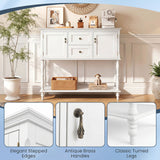 Console Table with 2 Drawers and 2 Door Cabinets and Bottom Storage Shelf